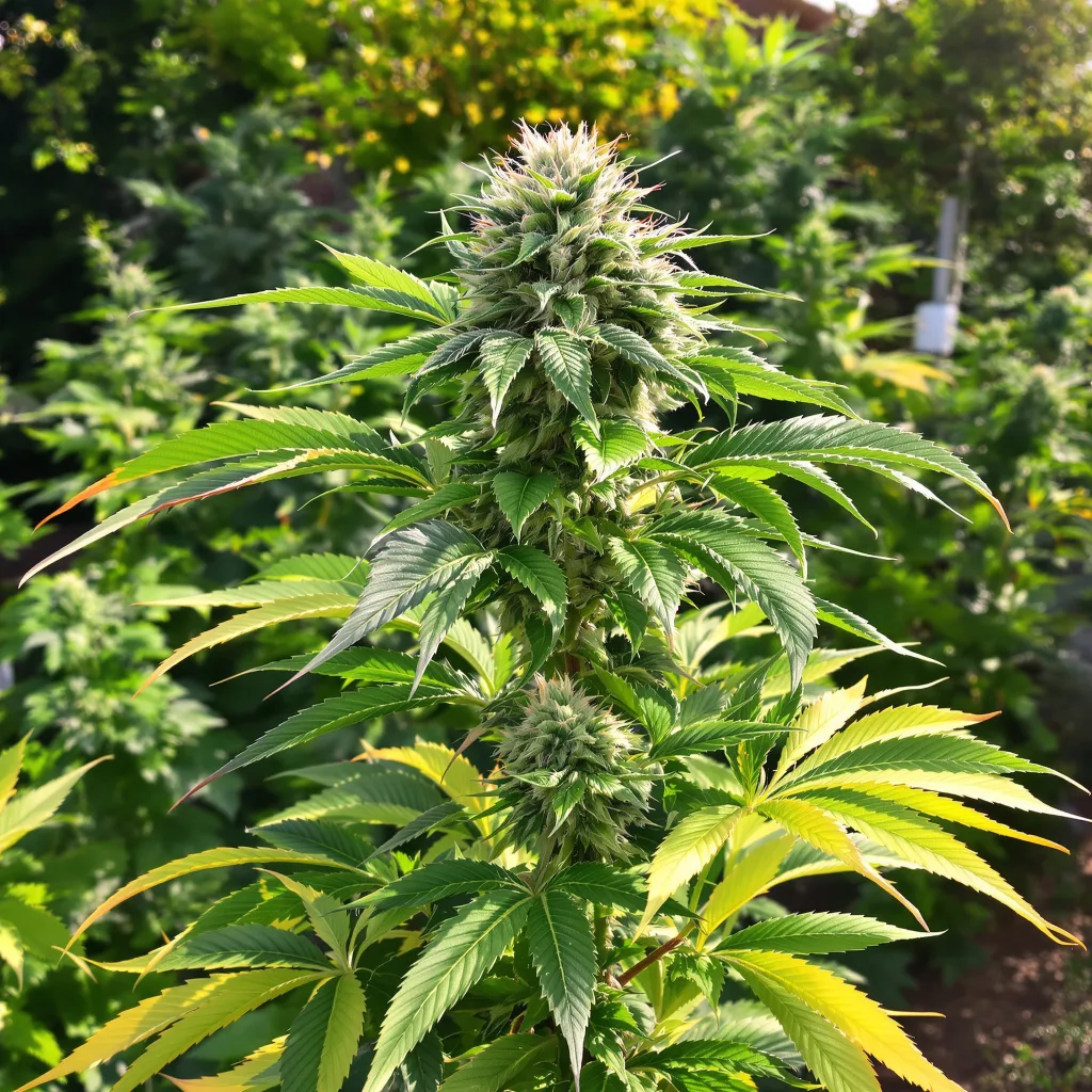 CBD ACDC 47% Indica / 53% Sativa — Blüte mit sichtbaren Trichomen