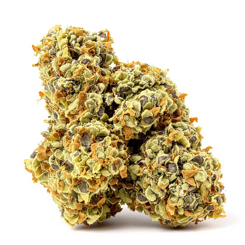 CBD ACDC 47% Indica / 53% Sativa — Blüte mit sichtbaren Trichomen