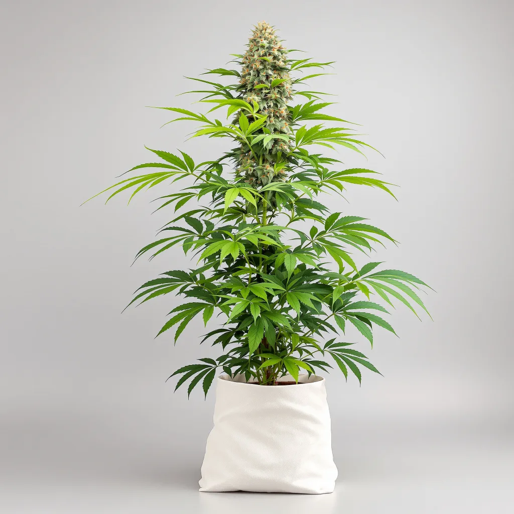 CBD Haze Cannabisblüte Nahaufnahme mit helle Blüte mit niedrigem Harzgehalt