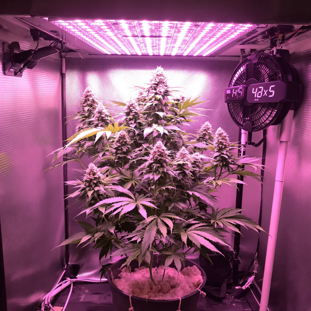 CBD Haze 40% Indica / 60% Sativa — Blüte mit sichtbaren Trichomen