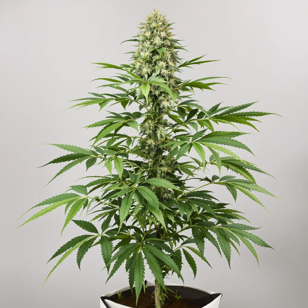 CBD Lemon Potion Cannabisblüte Nahaufnahme mit helle Blüte mit niedrigem Harzgehalt