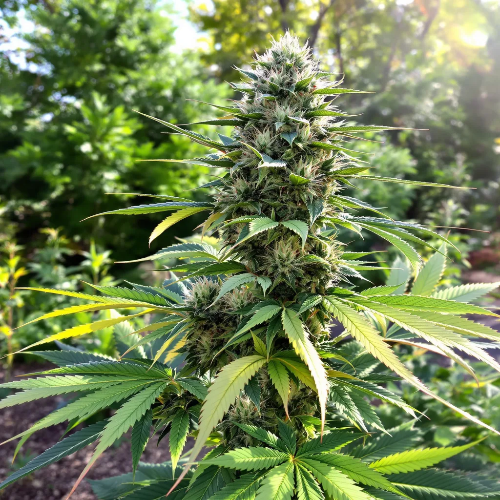 CBD Moby Dick 58% Indica / 42% Sativa — Blüte mit sichtbaren Trichomen