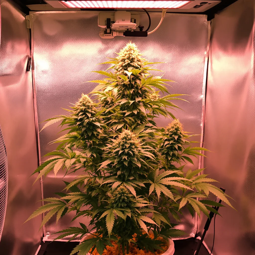 CBD Stress Killer 59% Indica / 41% Sativa — Blüte mit sichtbaren Trichomen