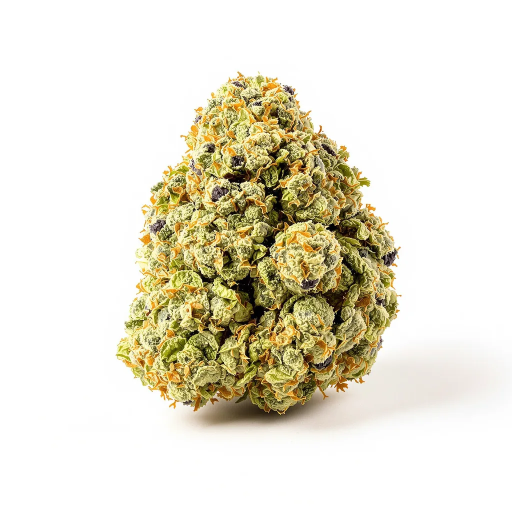 CBD Stress Killer 59% Indica / 41% Sativa — Blüte mit sichtbaren Trichomen