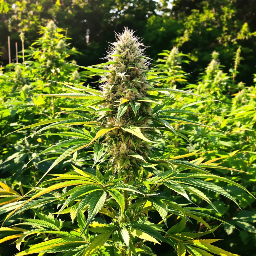 CBD Therapy 41% Indica / 59% Sativa — Blüte mit sichtbaren Trichomen