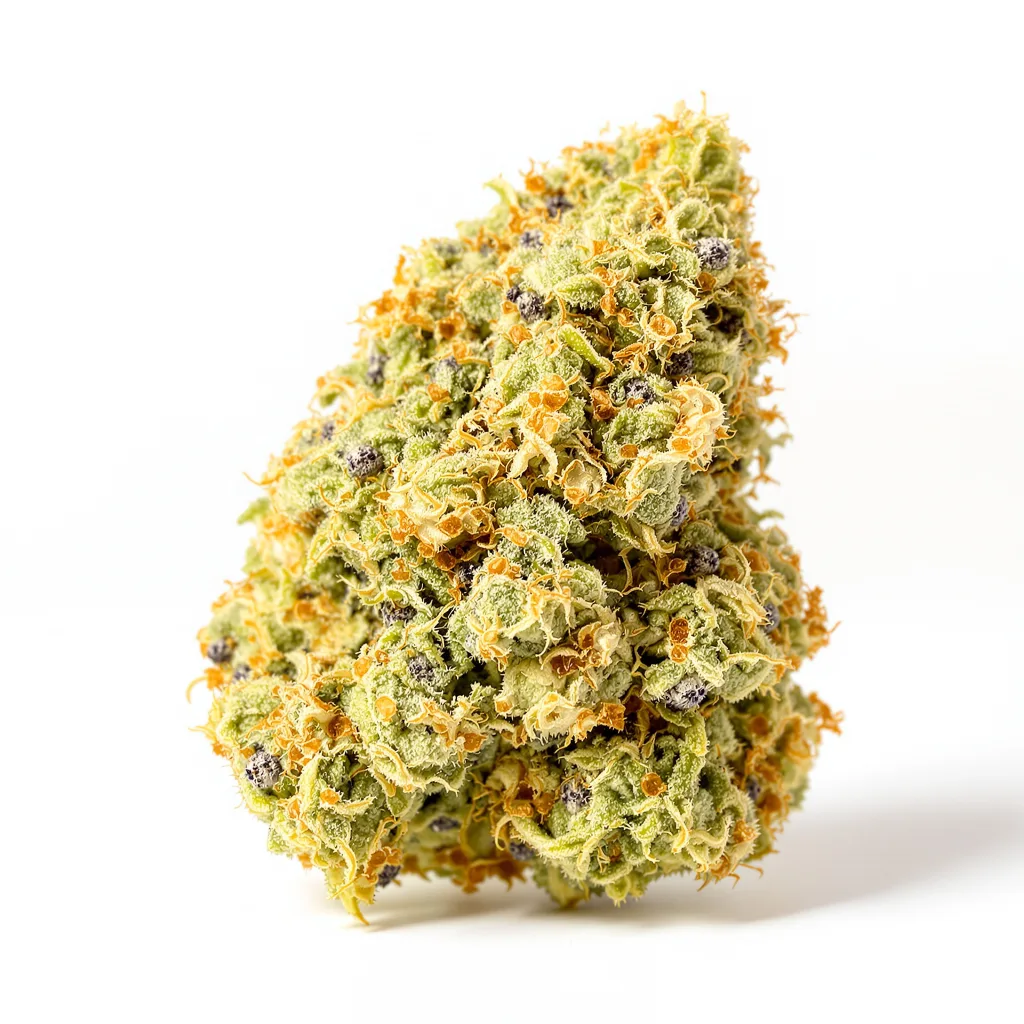 CBD Therapy 41% Indica / 59% Sativa — Blüte mit sichtbaren Trichomen