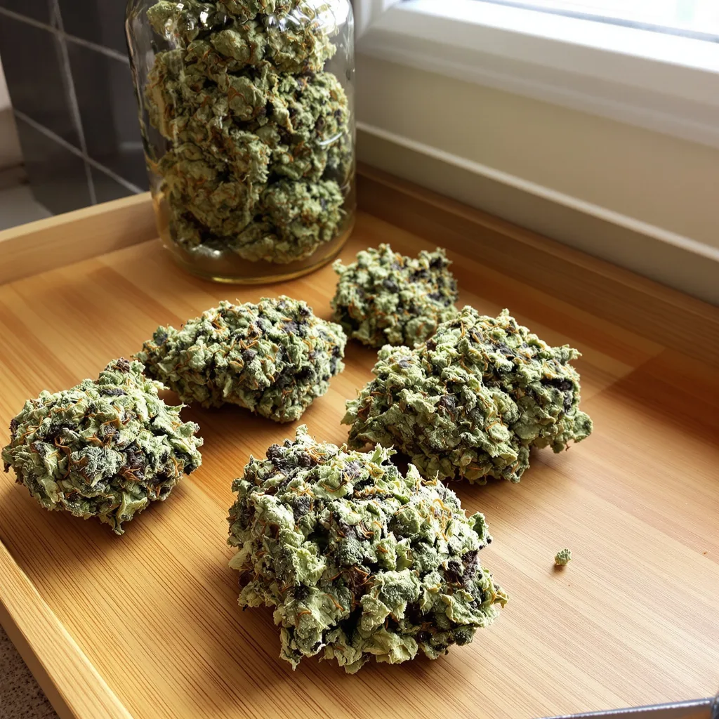 Cereal Milk 40% Indica / 60% Sativa — Blüte mit sichtbaren Trichomen