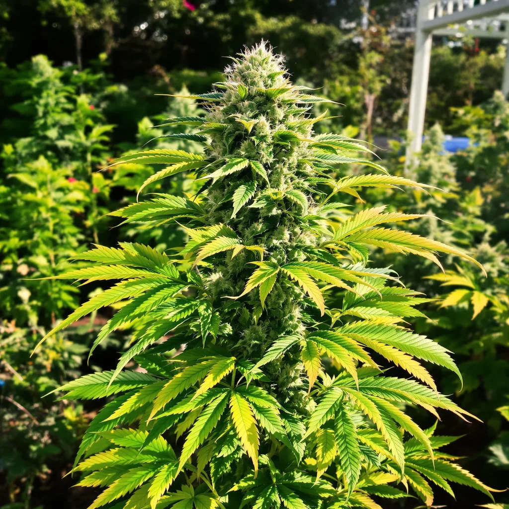 Cheese Quake 69% Indica / 31% Sativa — Blüte mit sichtbaren Trichomen