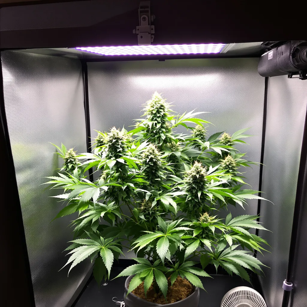 Chem Scout 86% Indica / 14% Sativa — Blüte mit sichtbaren Trichomen