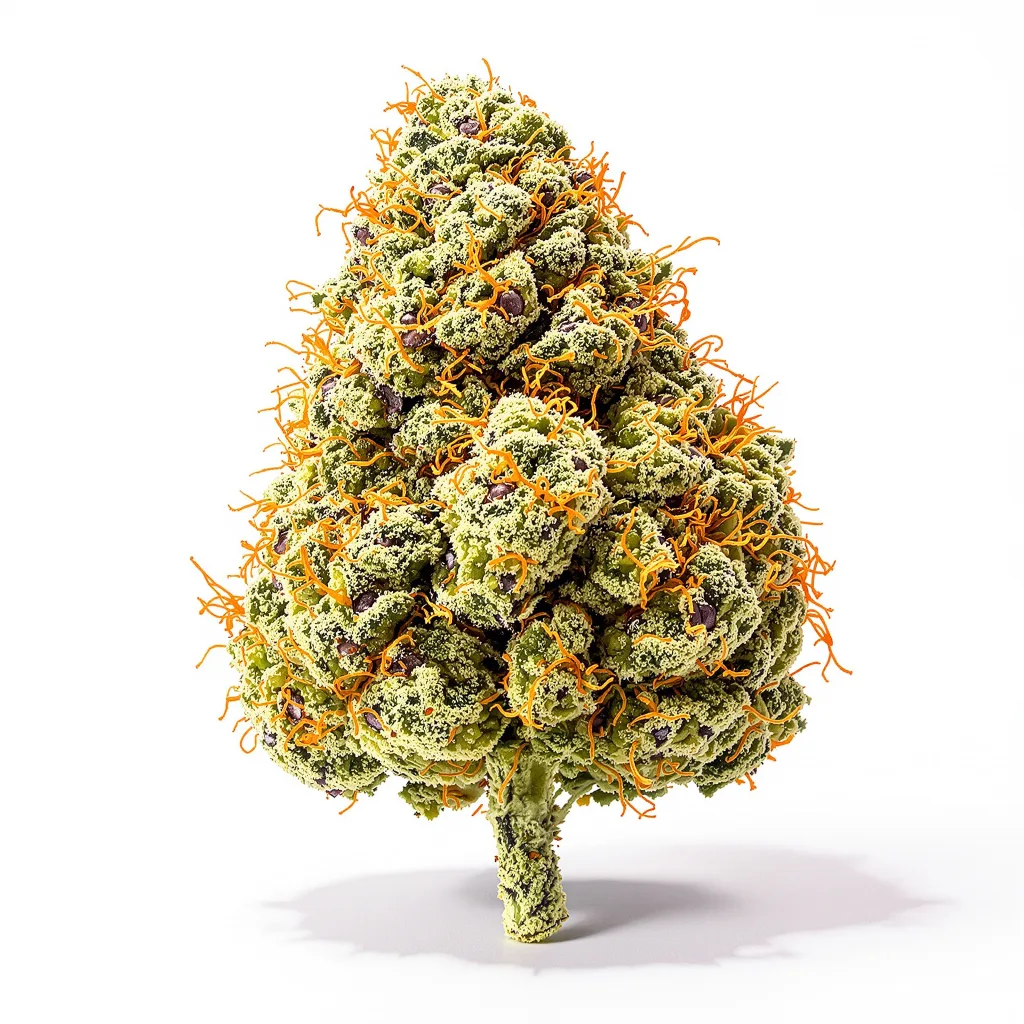 Chemdawg Sour Diesel 40% Indica / 60% Sativa — Blüte mit sichtbaren Trichomen