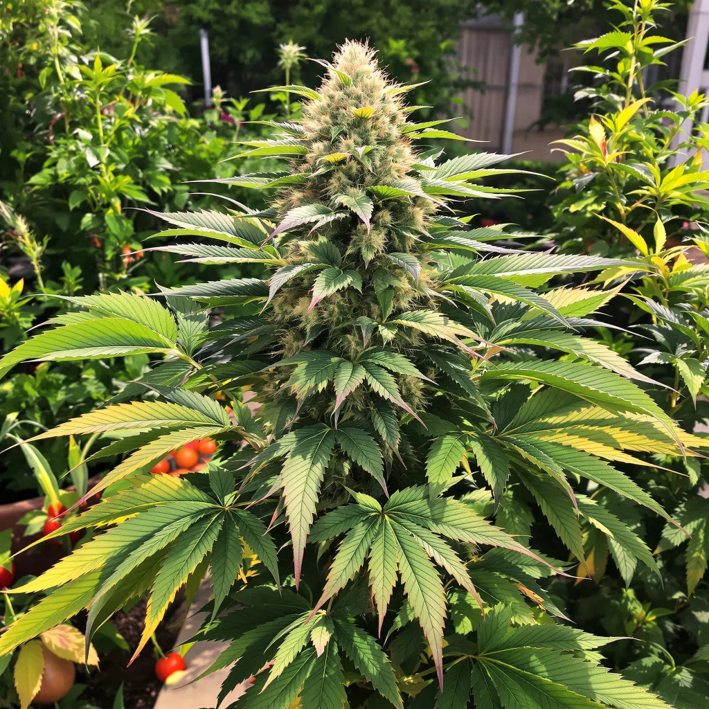 Cherries Jubilee 69% Indica / 31% Sativa — Blüte mit sichtbaren Trichomen