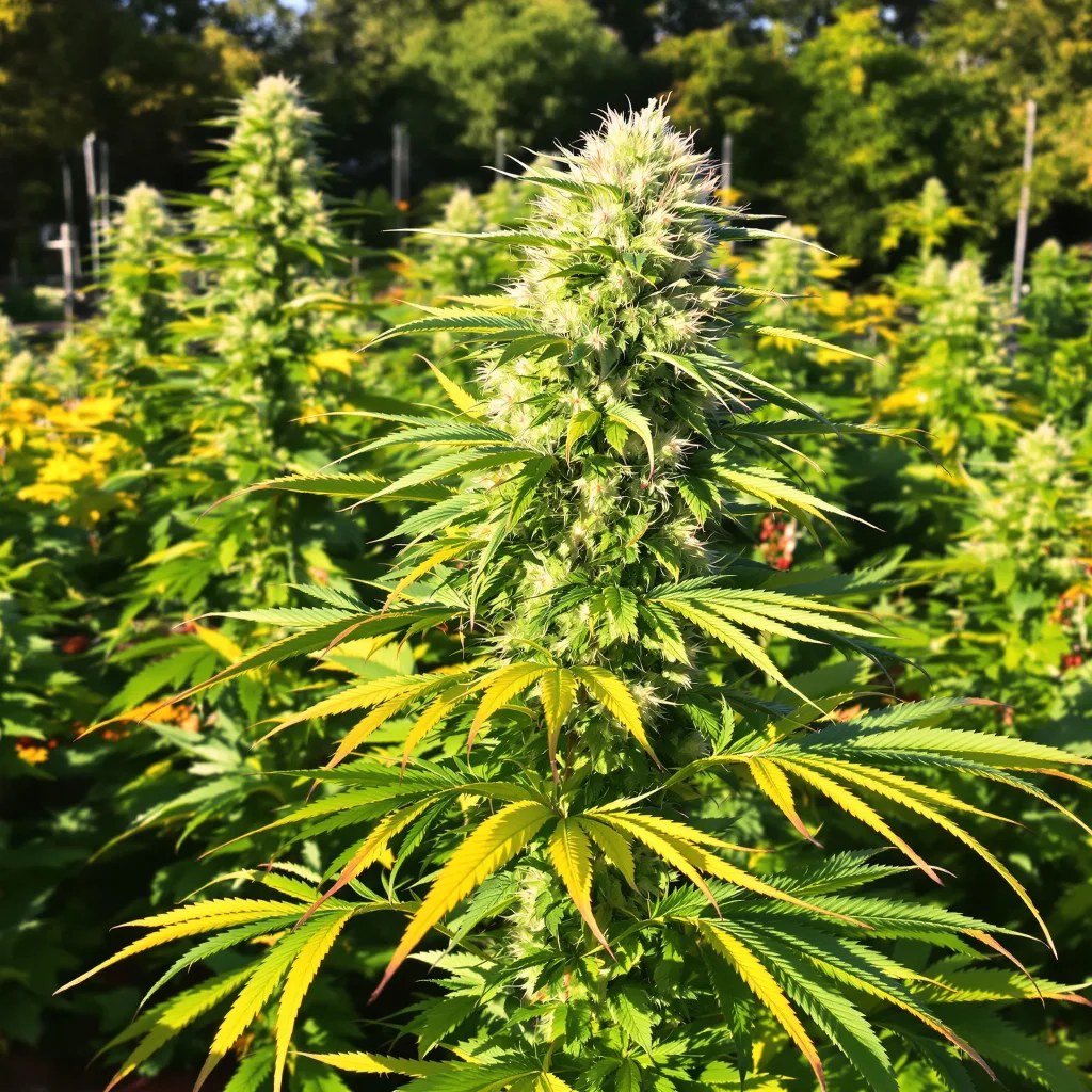 Cherry AK-47 9% Indica / 91% Sativa — Blüte mit sichtbaren Trichomen