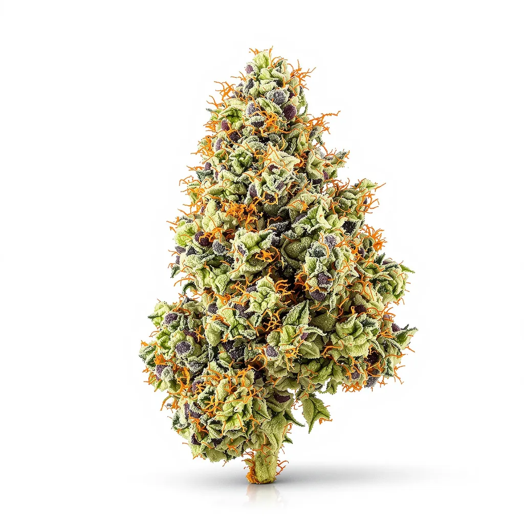 Cherry Diesel 50% Indica / 50% Sativa — Blüte mit sichtbaren Trichomen
