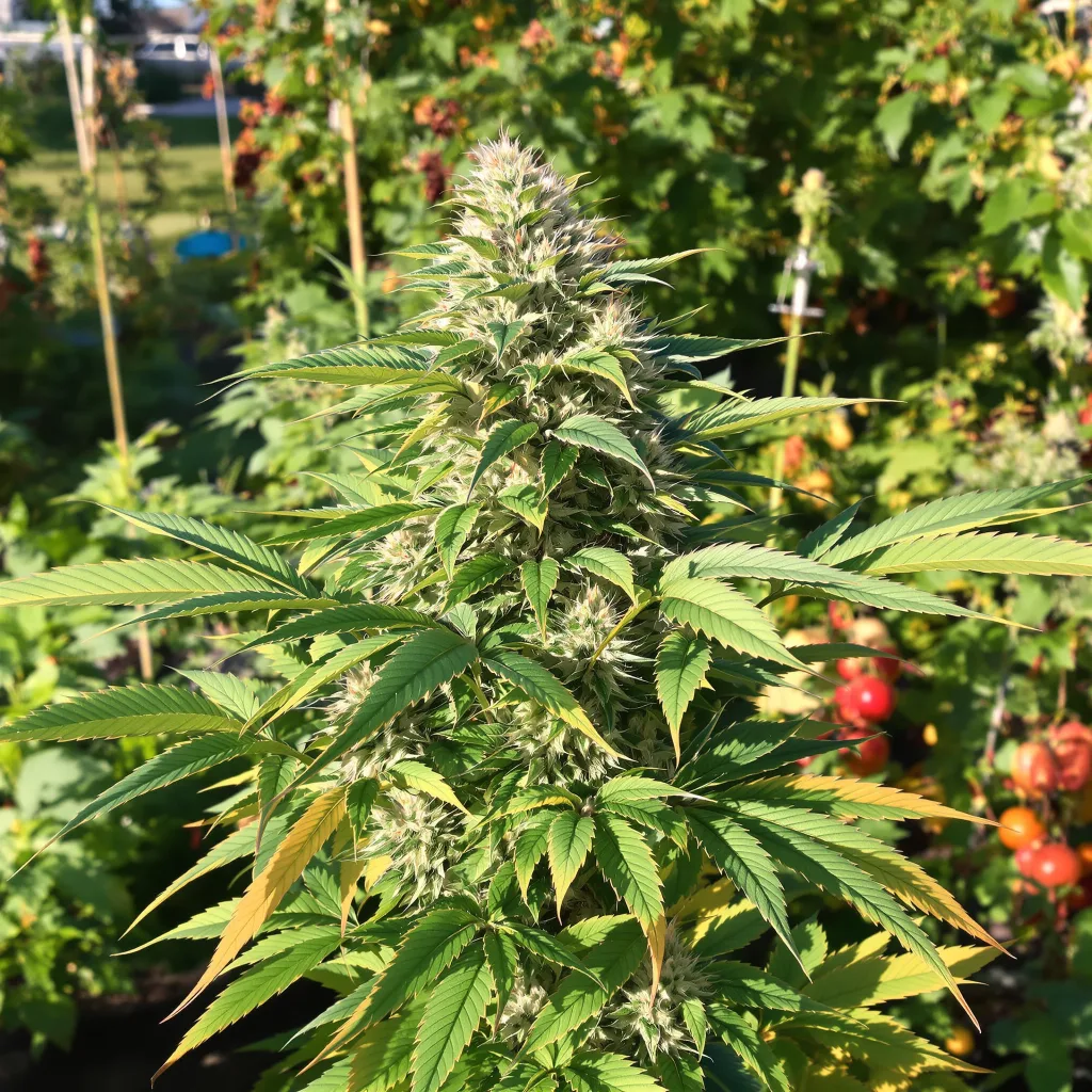 Cherry Kola 74% Indica / 26% Sativa — Blüte mit sichtbaren Trichomen