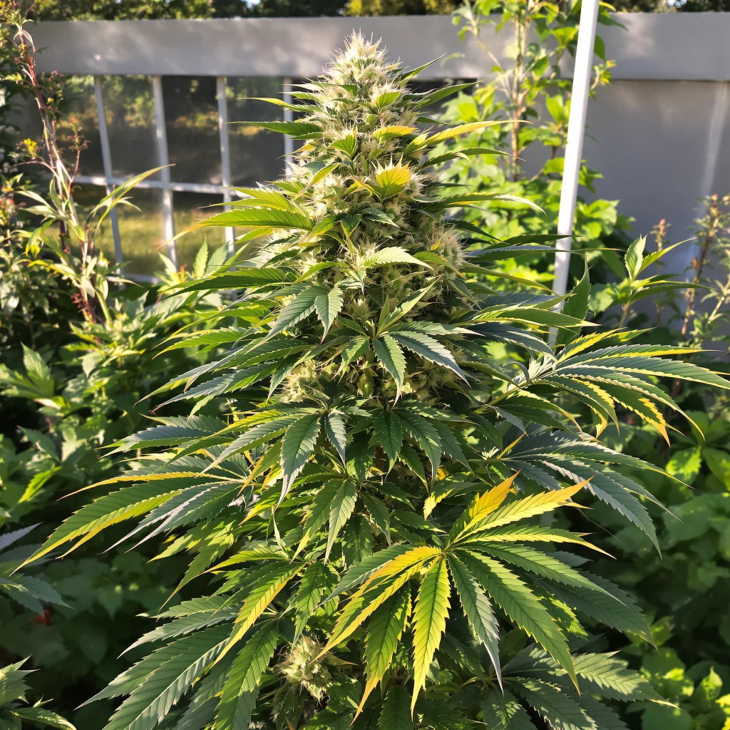 Cherry Pie 66% Indica / 34% Sativa — Blüte mit sichtbaren Trichomen