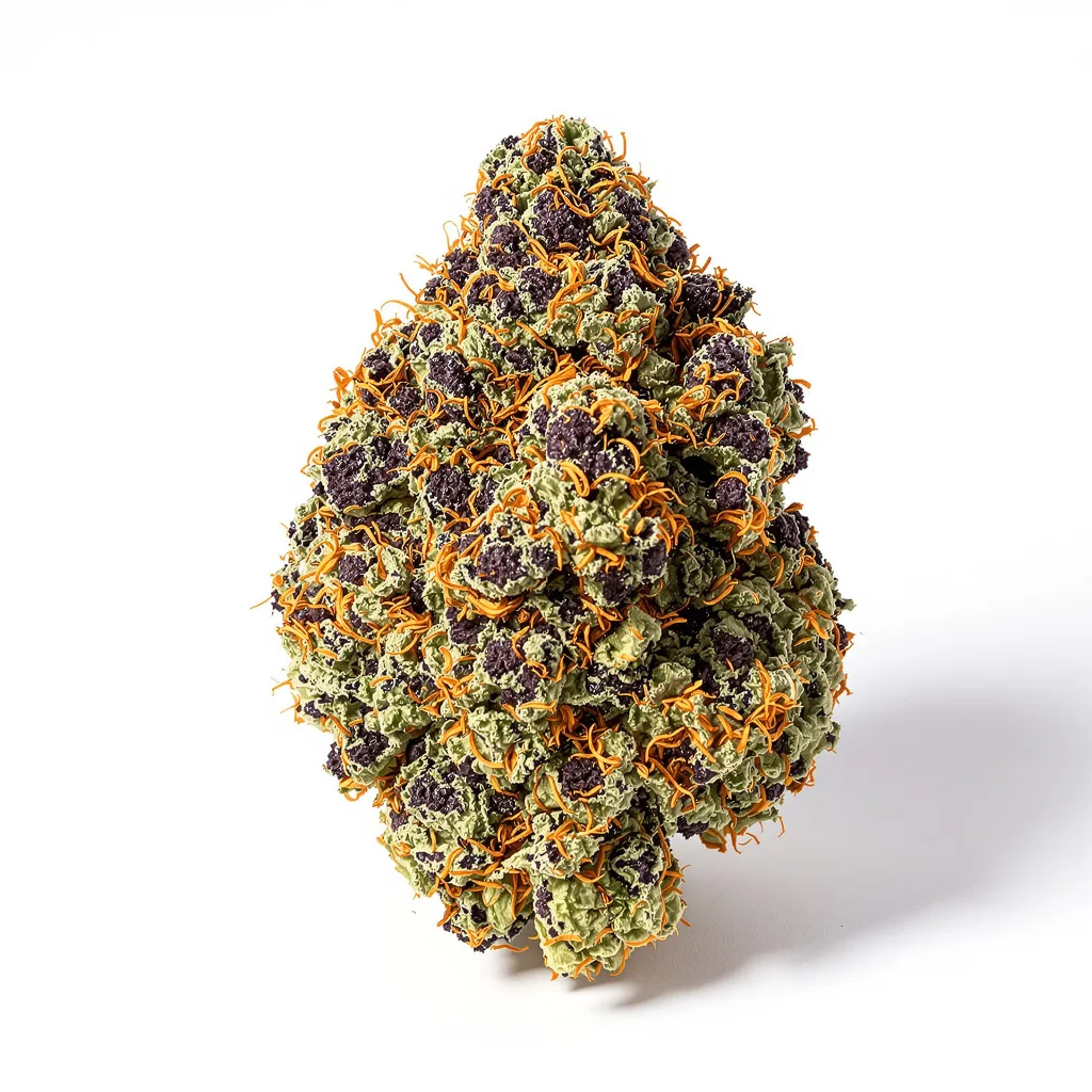 Cherry Pie 66% Indica / 34% Sativa — Blüte mit sichtbaren Trichomen