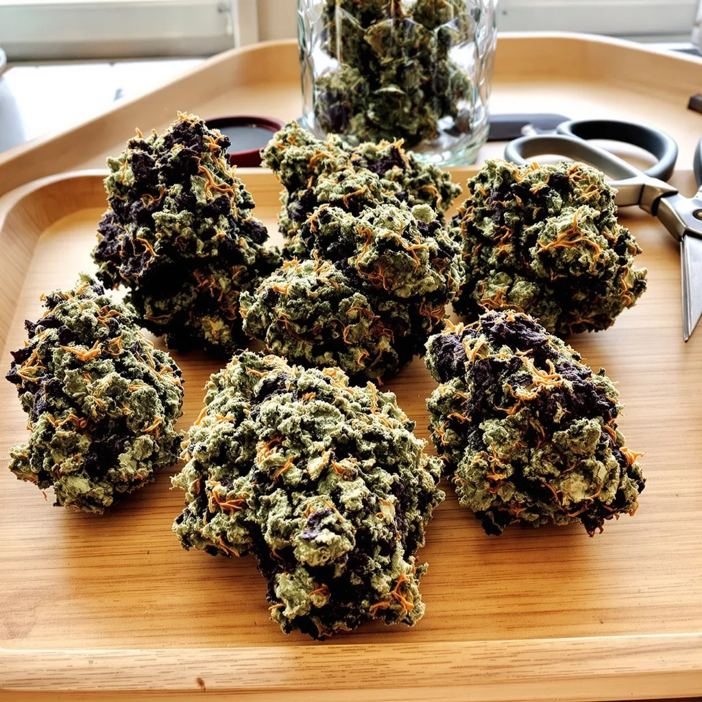 Chiesel 66% Indica / 34% Sativa — Blüte mit sichtbaren Trichomen