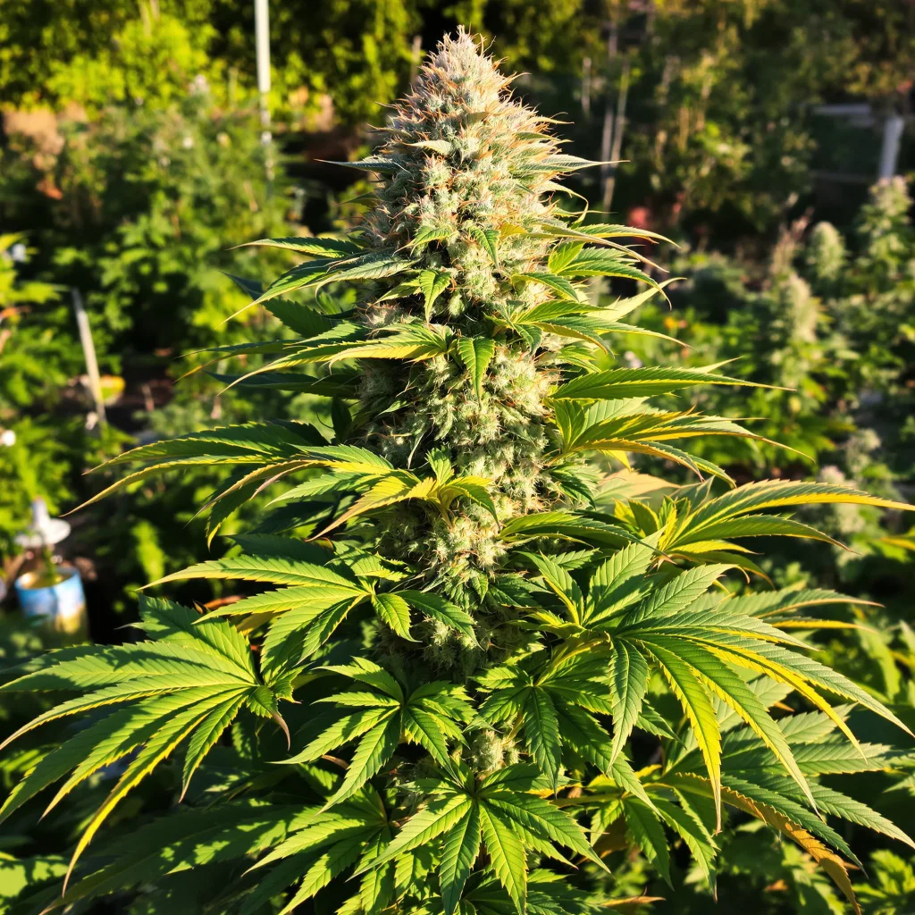 Chocolate Kush 65% Indica / 35% Sativa — Blüte mit sichtbaren Trichomen