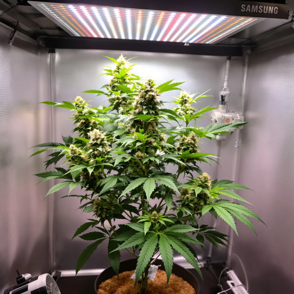 Chronic 81% Indica / 19% Sativa — Blüte mit sichtbaren Trichomen