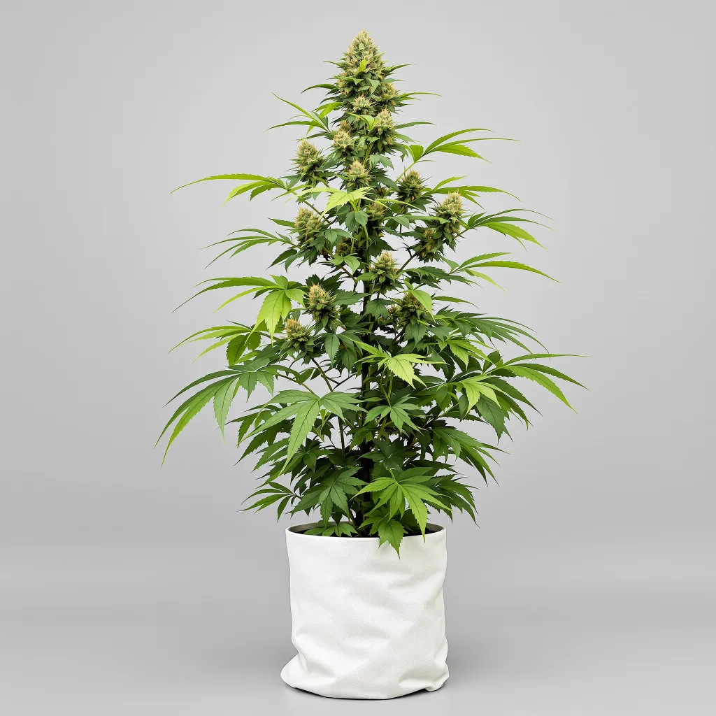 Chronic Thunder Cannabisblüte Nahaufnahme mit ausgewogene Blütenstruktur mit eisigen Trichomen