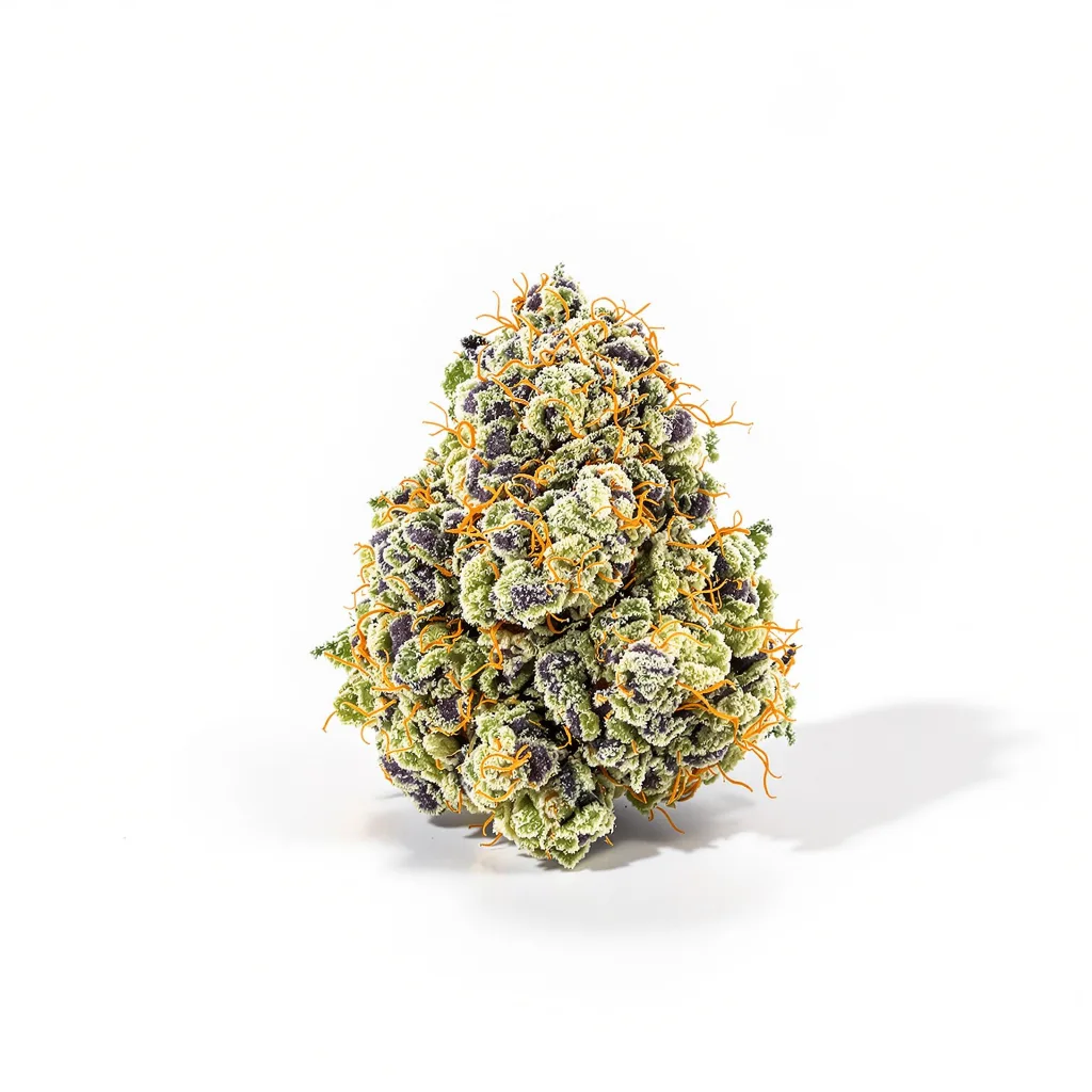 Chronic Thunder 46% Indica / 54% Sativa — Blüte mit sichtbaren Trichomen