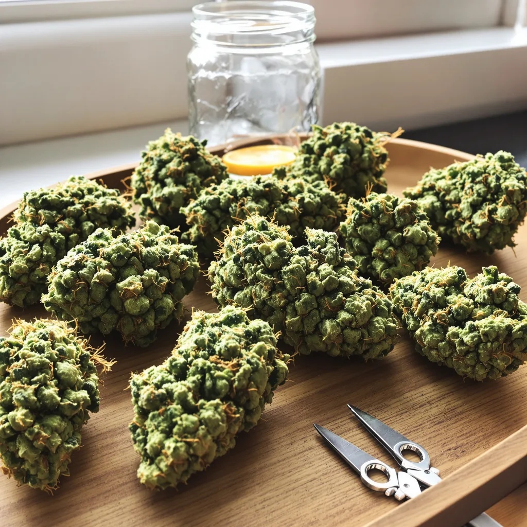Citrus Sap 20% Indica / 80% Sativa — Blüte mit sichtbaren Trichomen