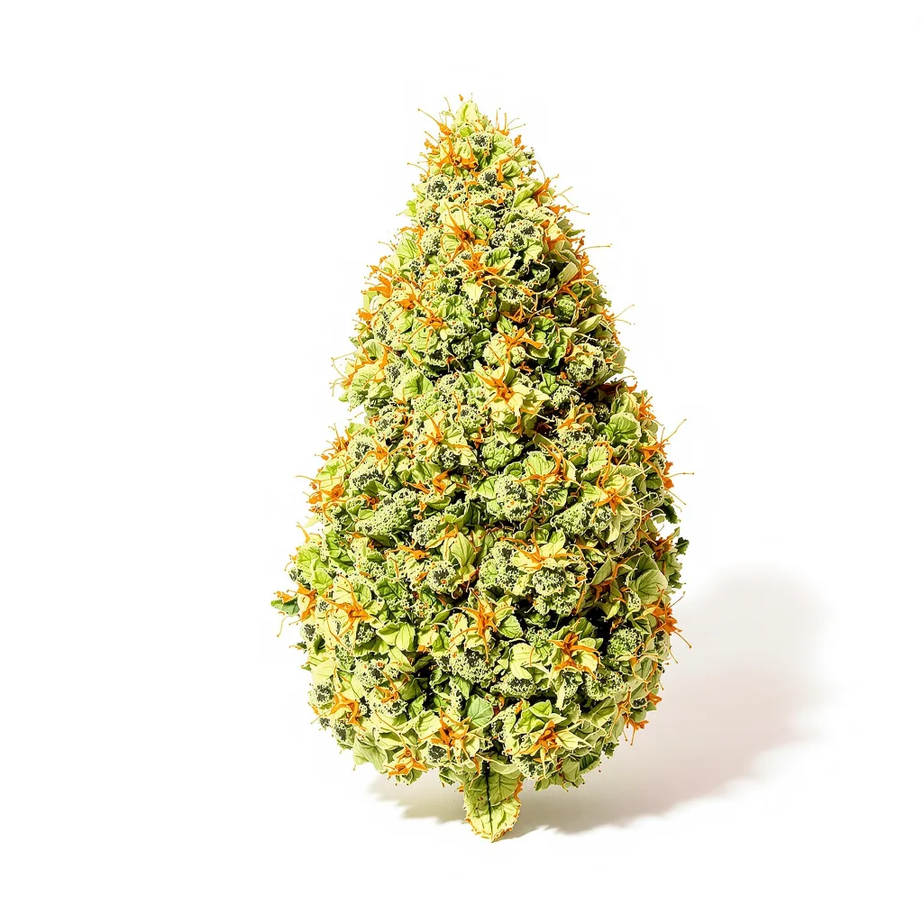 Clementine 14% Indica / 86% Sativa — Blüte mit sichtbaren Trichomen