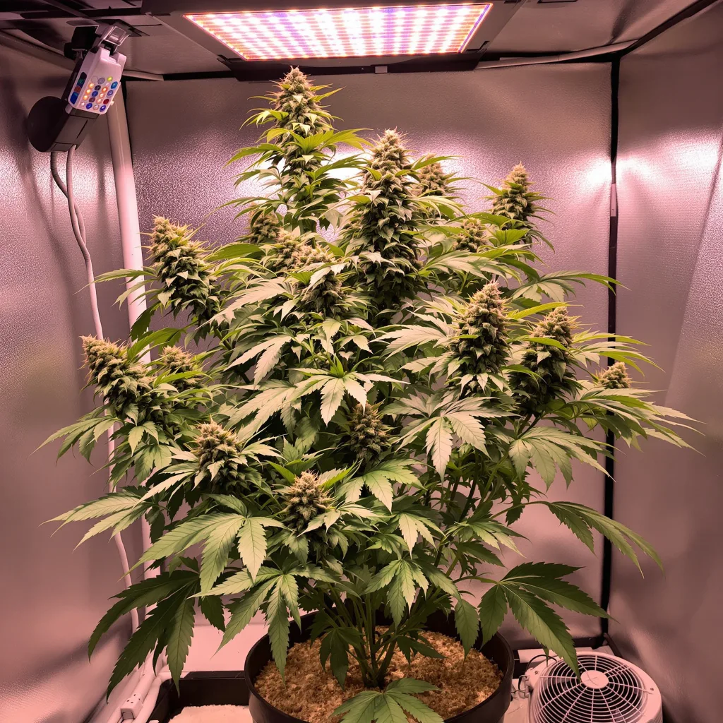 Colorado Bubba 87% Indica / 13% Sativa — Blüte mit sichtbaren Trichomen
