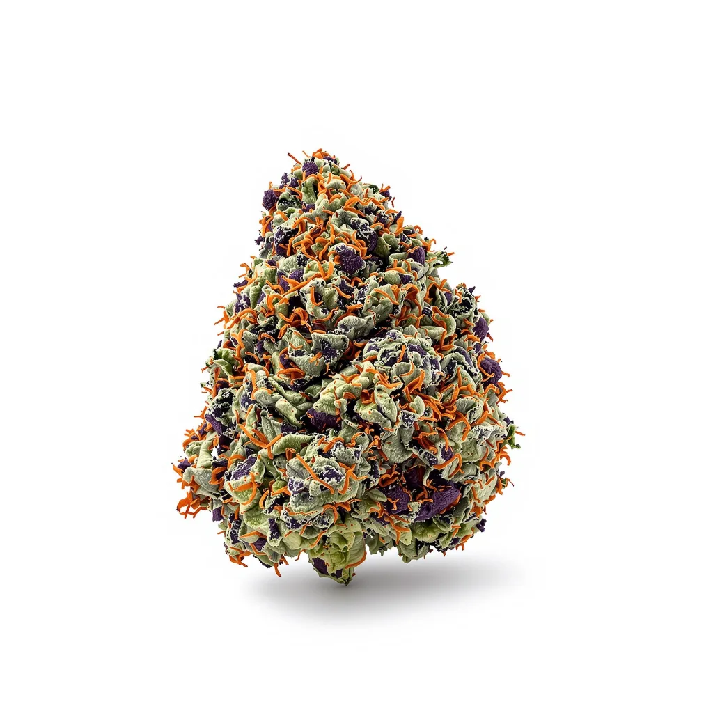 Colorado Bubba 87% Indica / 13% Sativa — Blüte mit sichtbaren Trichomen