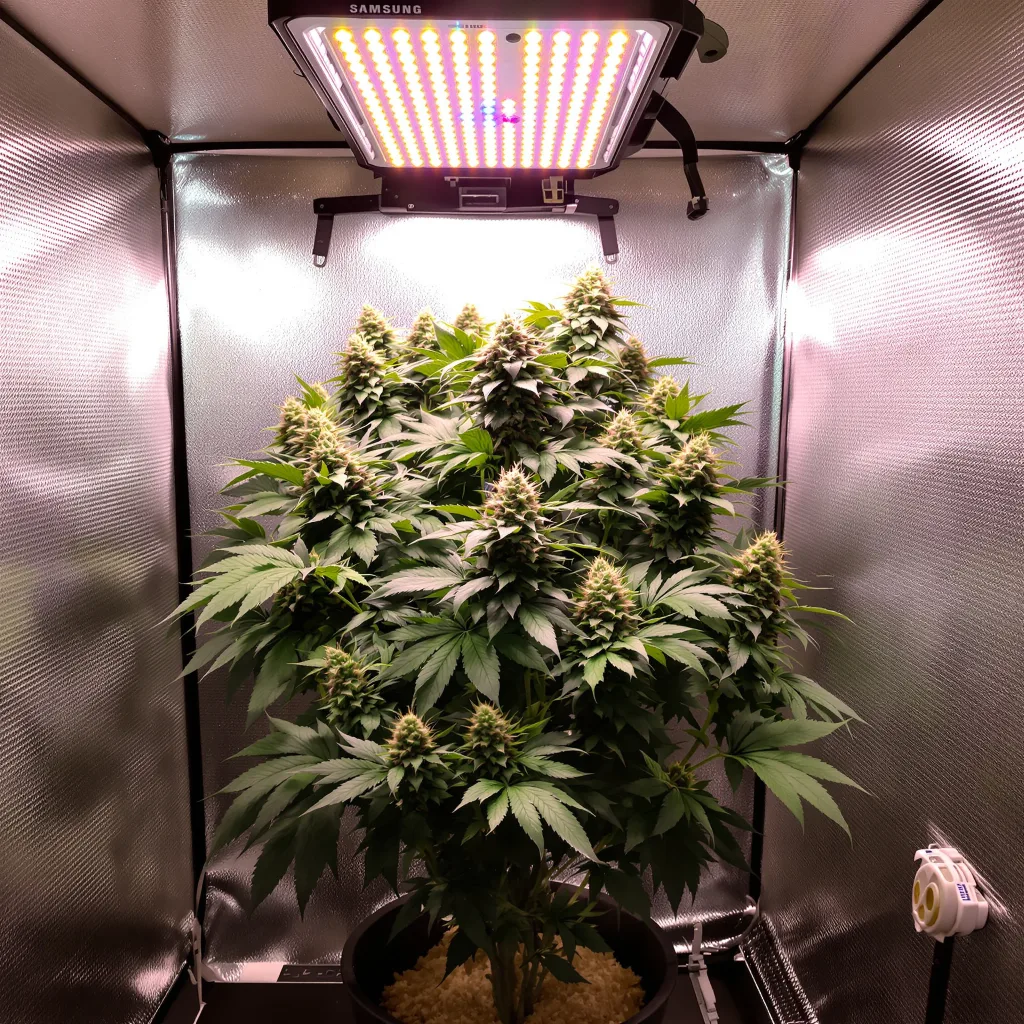 Colorado Clementines 79% Indica / 21% Sativa — Blüte mit sichtbaren Trichomen