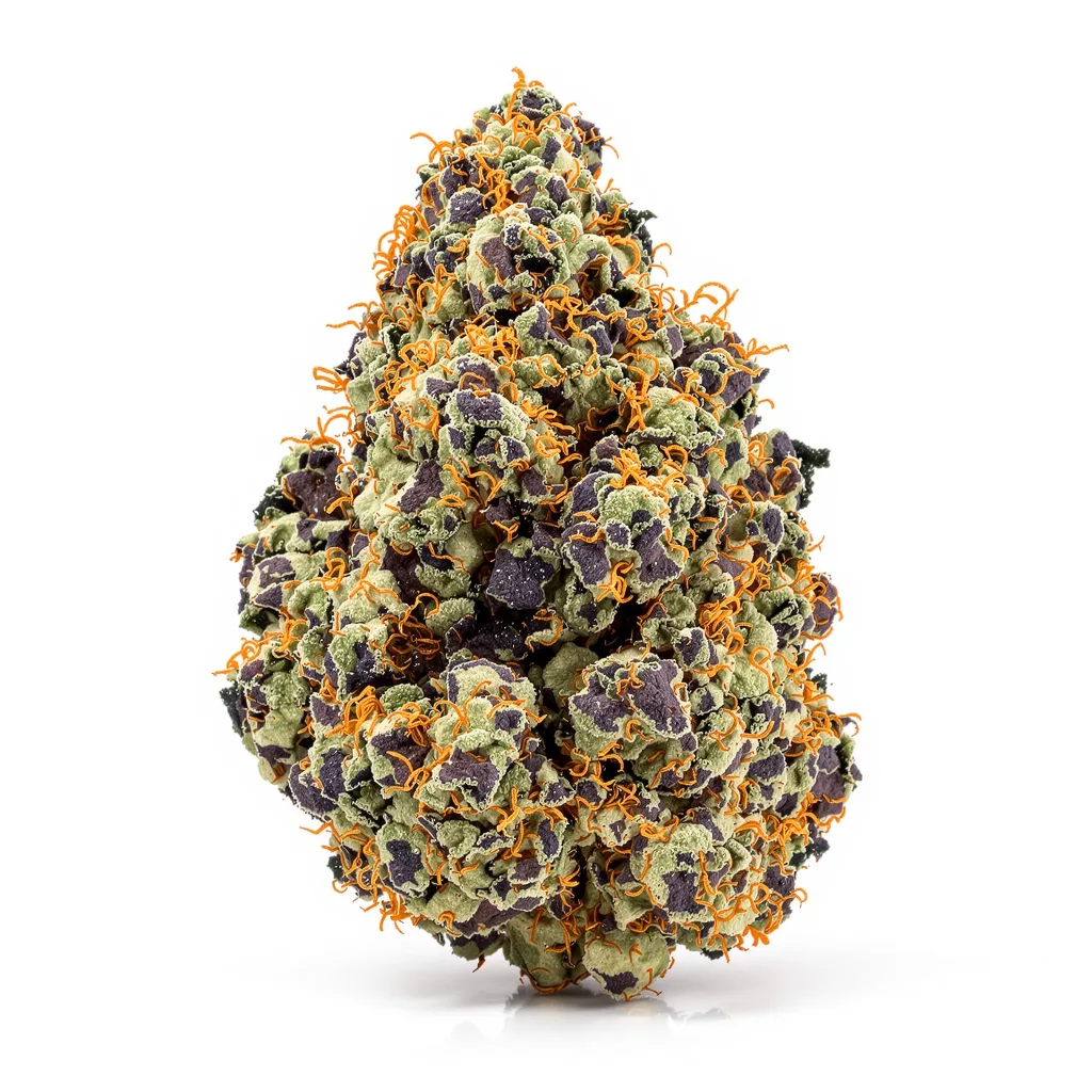 Cookies Kush 84% Indica / 16% Sativa — Blüte mit sichtbaren Trichomen