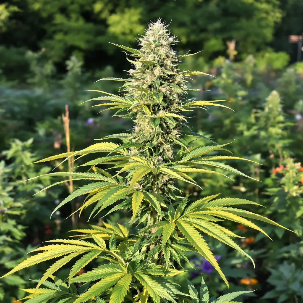Copper Kush 44% Indica / 56% Sativa — Blüte mit sichtbaren Trichomen