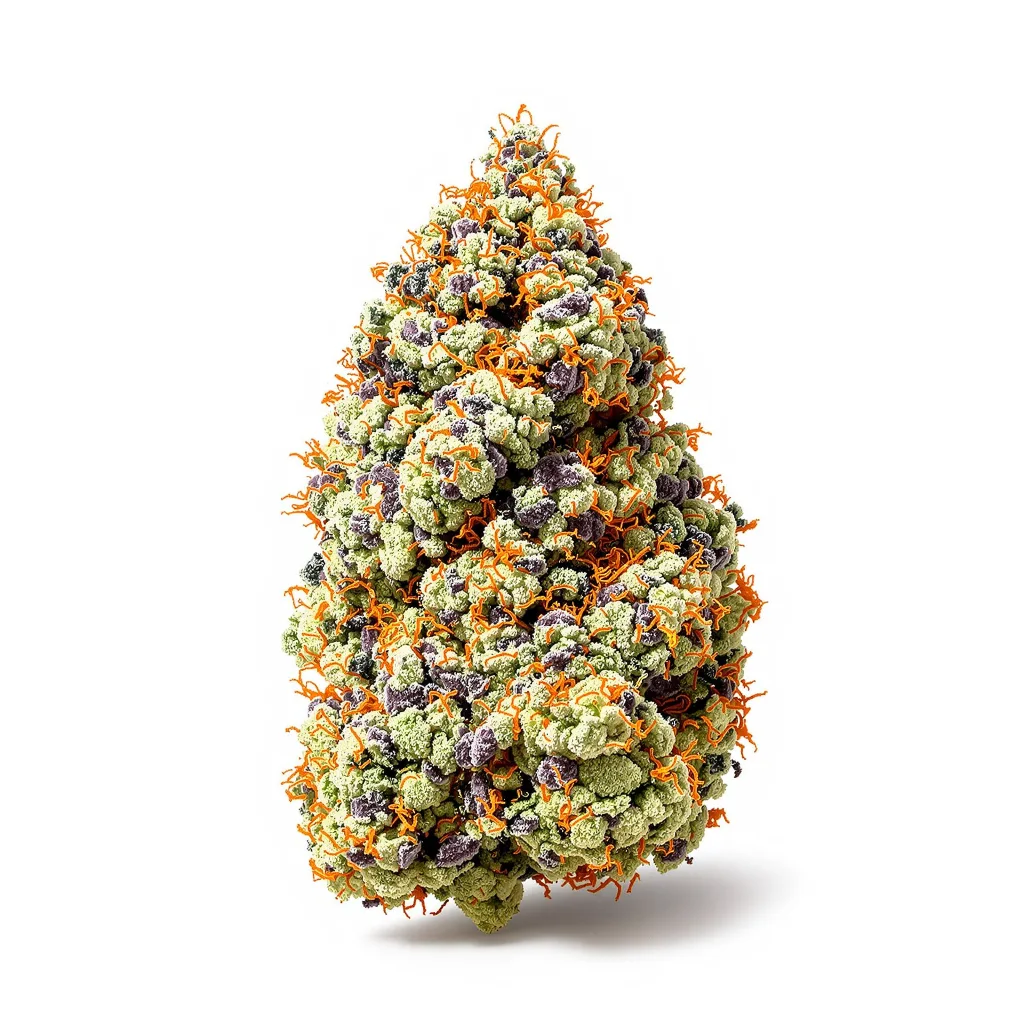 Copper Kush 44% Indica / 56% Sativa — Blüte mit sichtbaren Trichomen