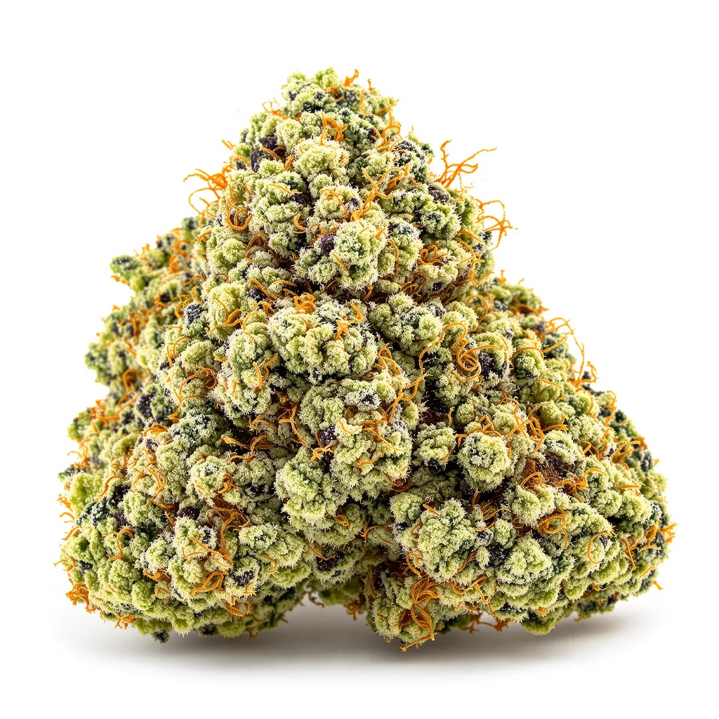 Corleone Kush 50% Indica / 50% Sativa — Blüte mit sichtbaren Trichomen