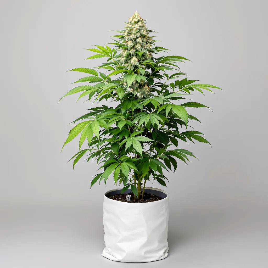 Cowboy Kush Cannabisblüte Nahaufnahme mit dichte violett getönte Kelche