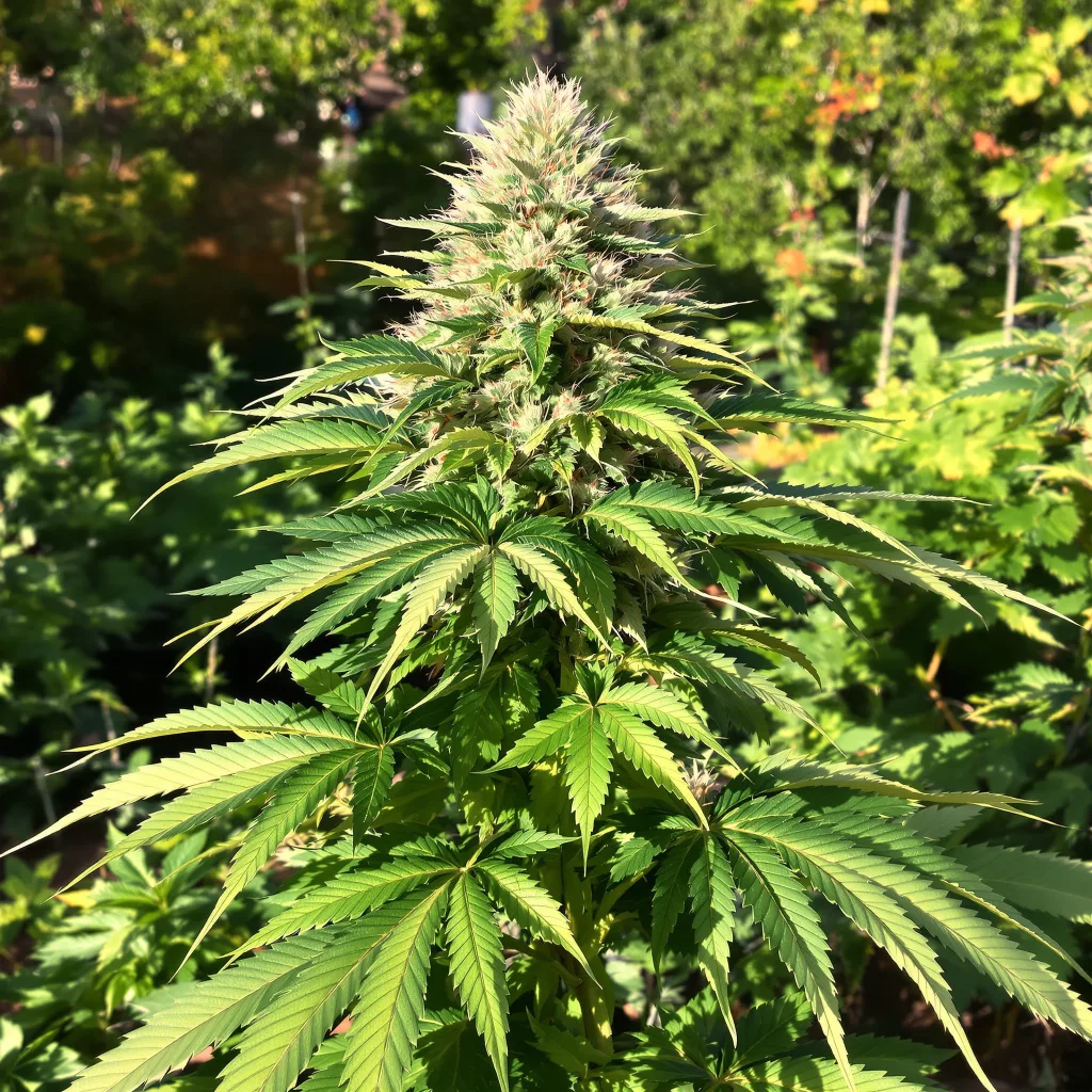 Cowboy Kush 84% Indica / 16% Sativa — Blüte mit sichtbaren Trichomen