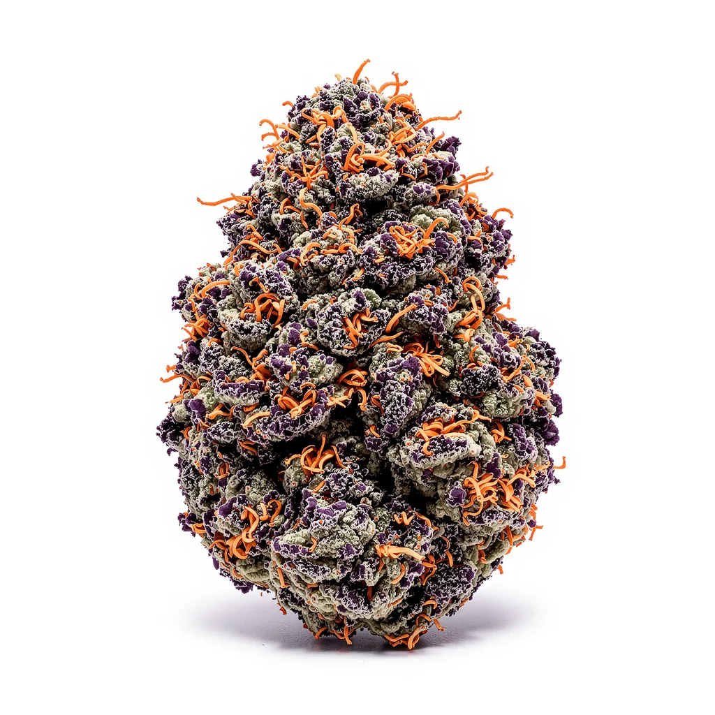 Cream Caramel 87% Indica / 13% Sativa — Blüte mit sichtbaren Trichomen