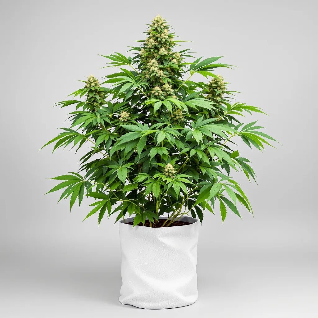 Cream Cannabisblüte Nahaufnahme mit dichte violett getönte Kelche