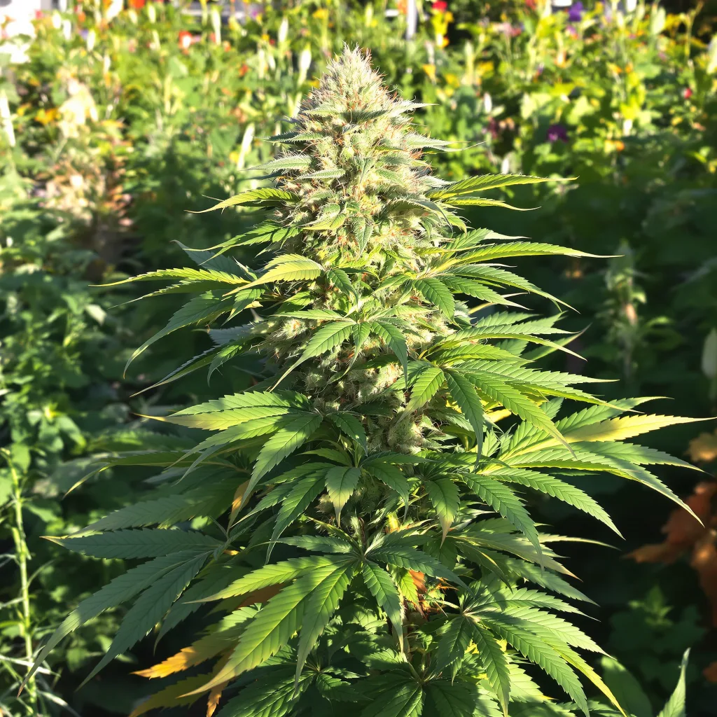 Critical Bilbo 72% Indica / 28% Sativa — Blüte mit sichtbaren Trichomen