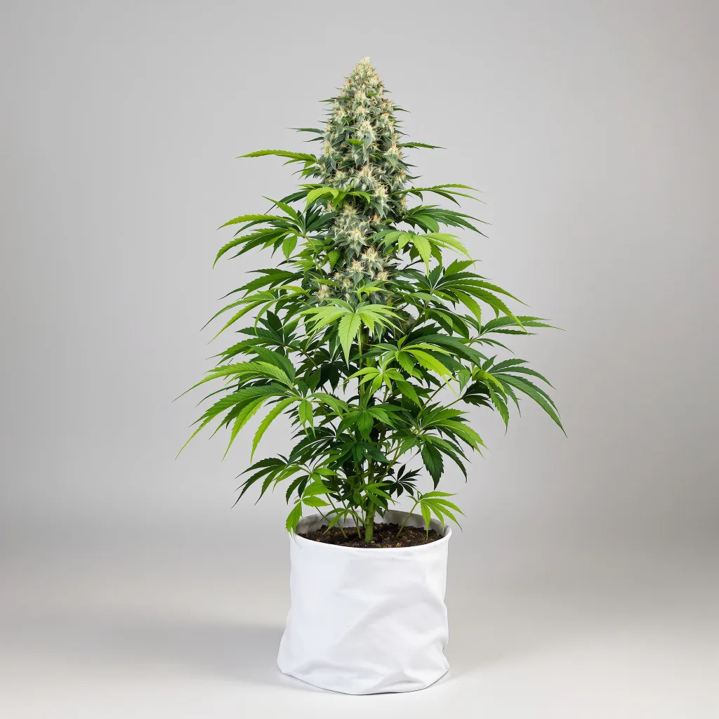 Critical Kush Cannabisblüte Nahaufnahme mit dichte violett getönte Kelche