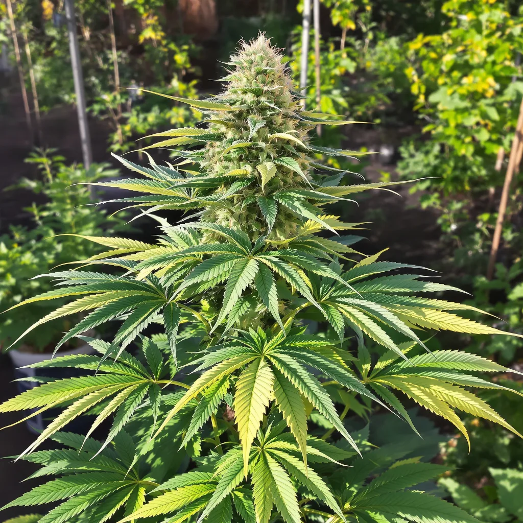 Critical Kush 87% Indica / 13% Sativa — Blüte mit sichtbaren Trichomen