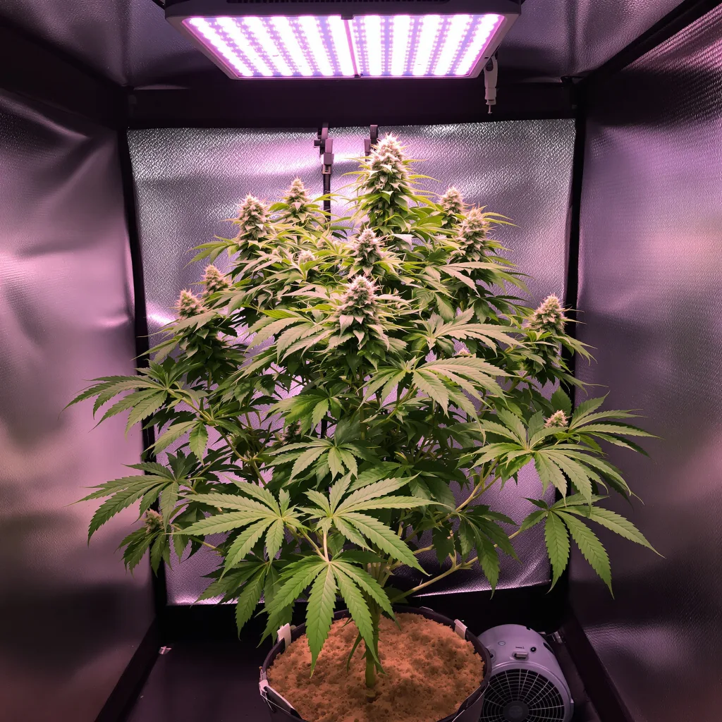 Critical Purple 70% Indica / 30% Sativa — Blüte mit sichtbaren Trichomen