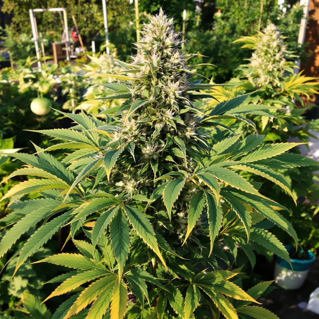 Critical Purple 70% Indica / 30% Sativa — Blüte mit sichtbaren Trichomen