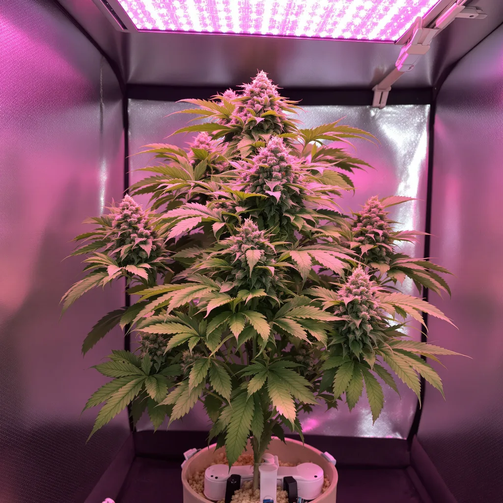Critical Sensi Star 86% Indica / 14% Sativa — Blüte mit sichtbaren Trichomen