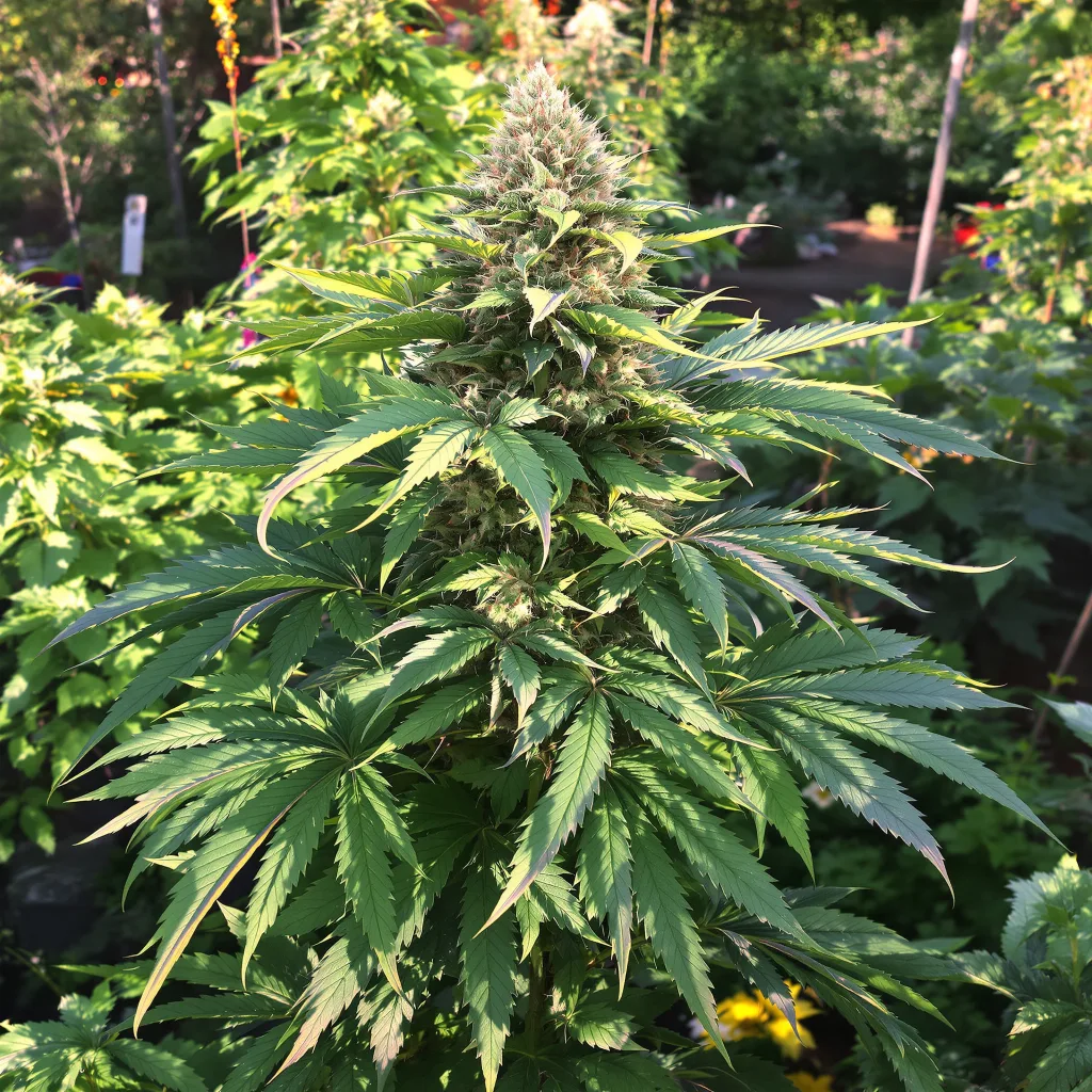 Critical Skunk 75% Indica / 25% Sativa — Blüte mit sichtbaren Trichomen