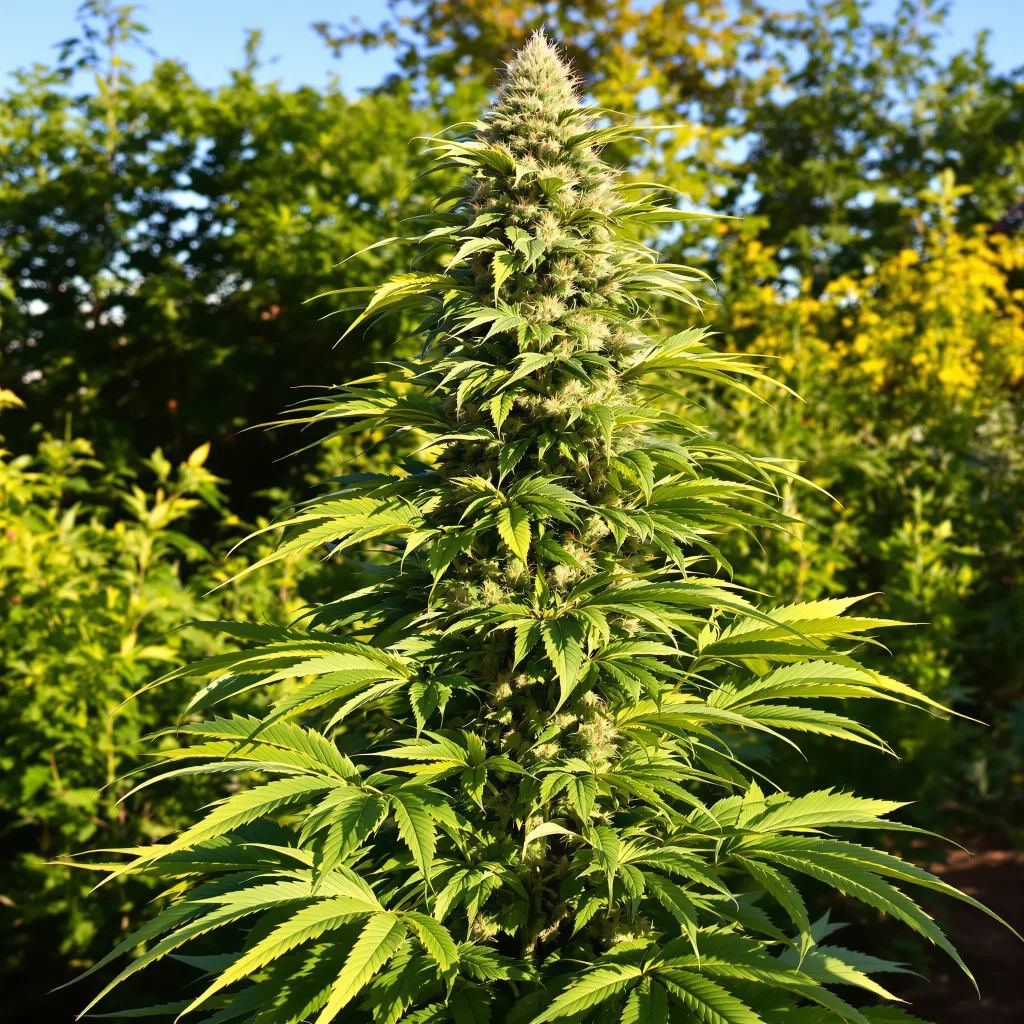 Crystal Coma 18% Indica / 82% Sativa — Blüte mit sichtbaren Trichomen