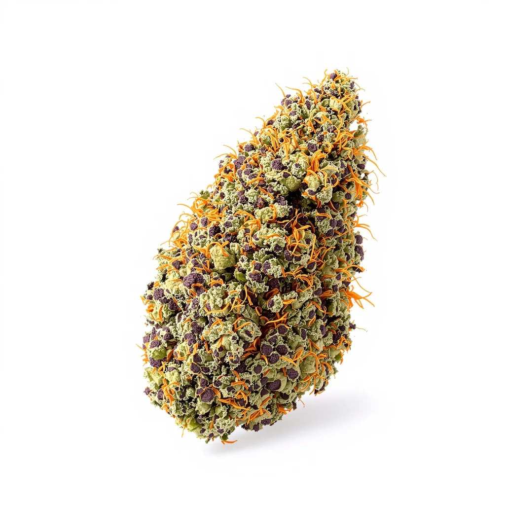 Dakini Kush 88% Indica / 12% Sativa — Blüte mit sichtbaren Trichomen
