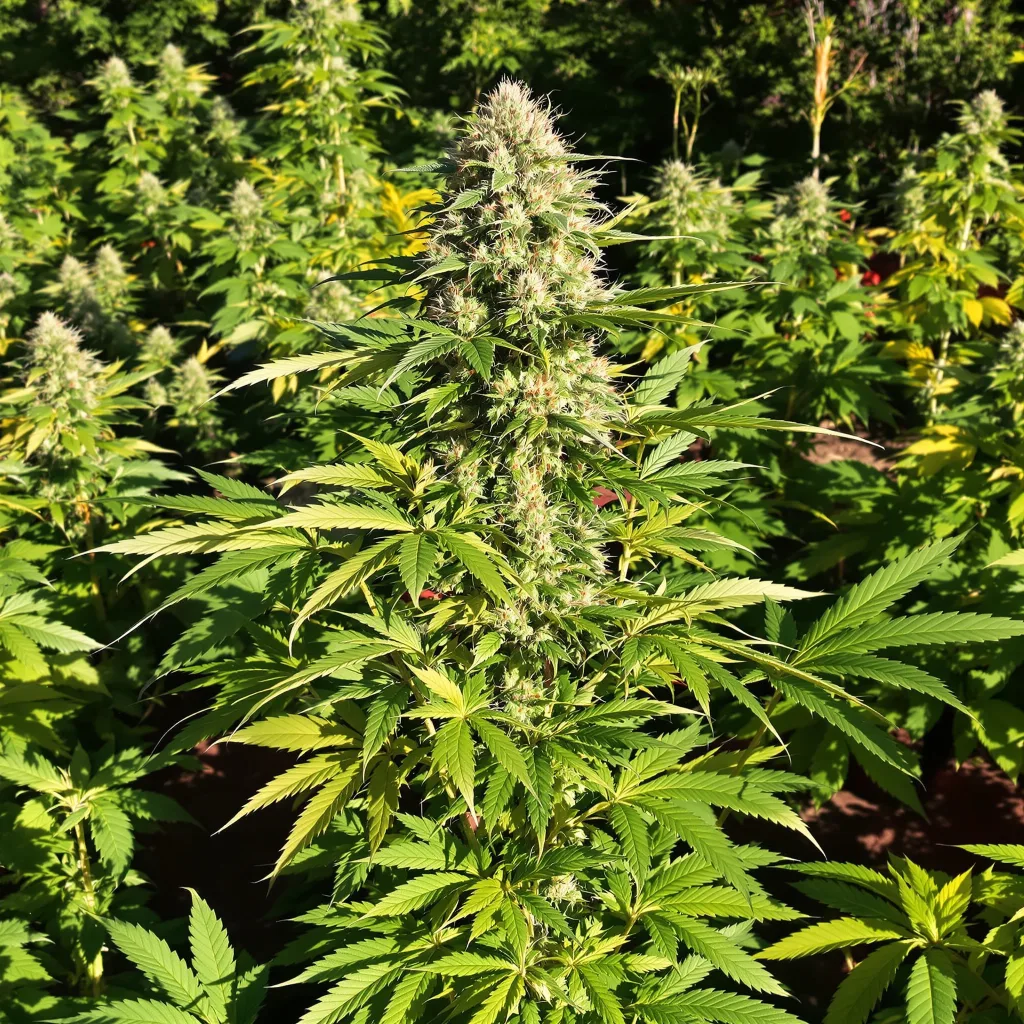 Dark Star 100% Indica / 50% Sativa — Blüte mit sichtbaren Trichomen