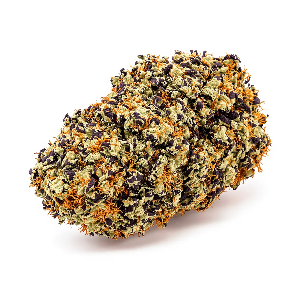 Dark Star 100% Indica / 50% Sativa — Blüte mit sichtbaren Trichomen