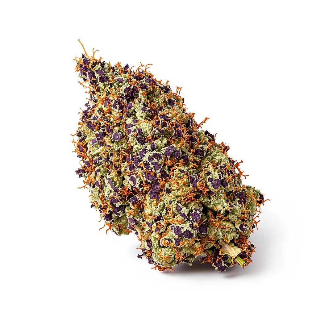 Darth Vader 68% Indica / 32% Sativa — Blüte mit sichtbaren Trichomen